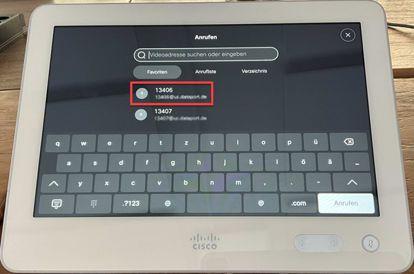 Einwahl per Cisco Room Kit