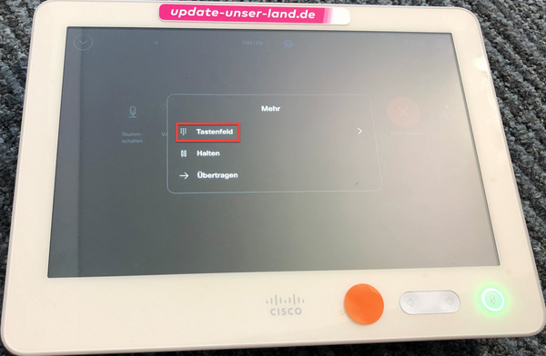 Tastaturfeld des Cisco Room Kits