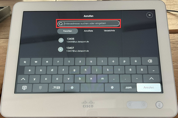 Einwahl per Cisco Room Kit
