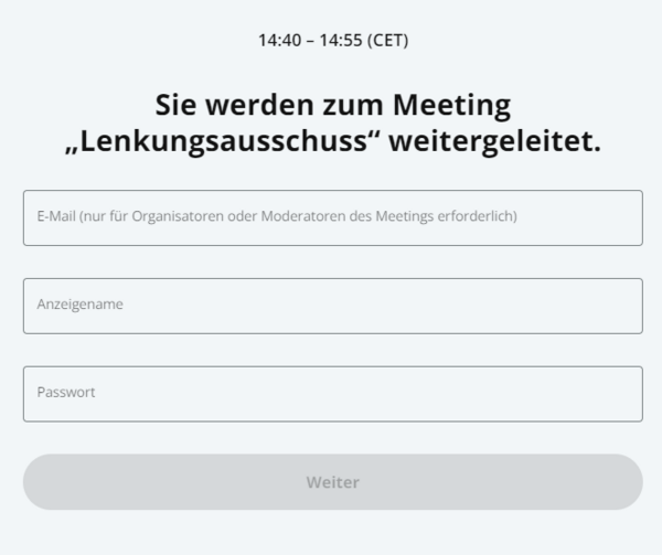 Weiterleitung zum Meeting