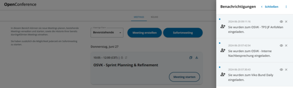 Benachrichtigungspanel