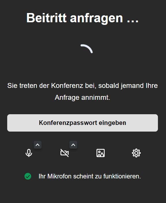 Eingabe des Konferenzpassworts