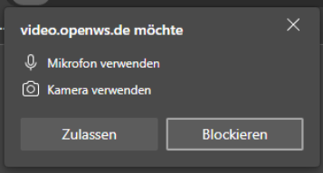 Zulassen/Blockieren der Kamera und des Mikrofons