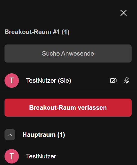 Breakout-Raum verlassen