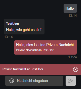Private Nachricht ist rot